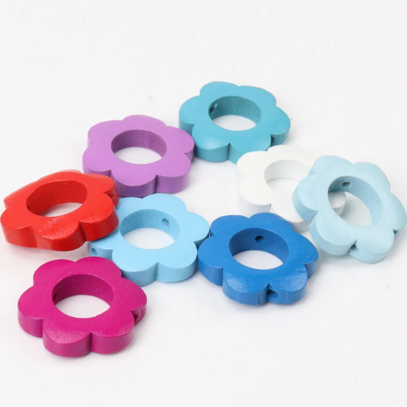 

Mixed Garland Pattern Wooden Spacer Beads For Jewelry making DIY 26mm 10pcs