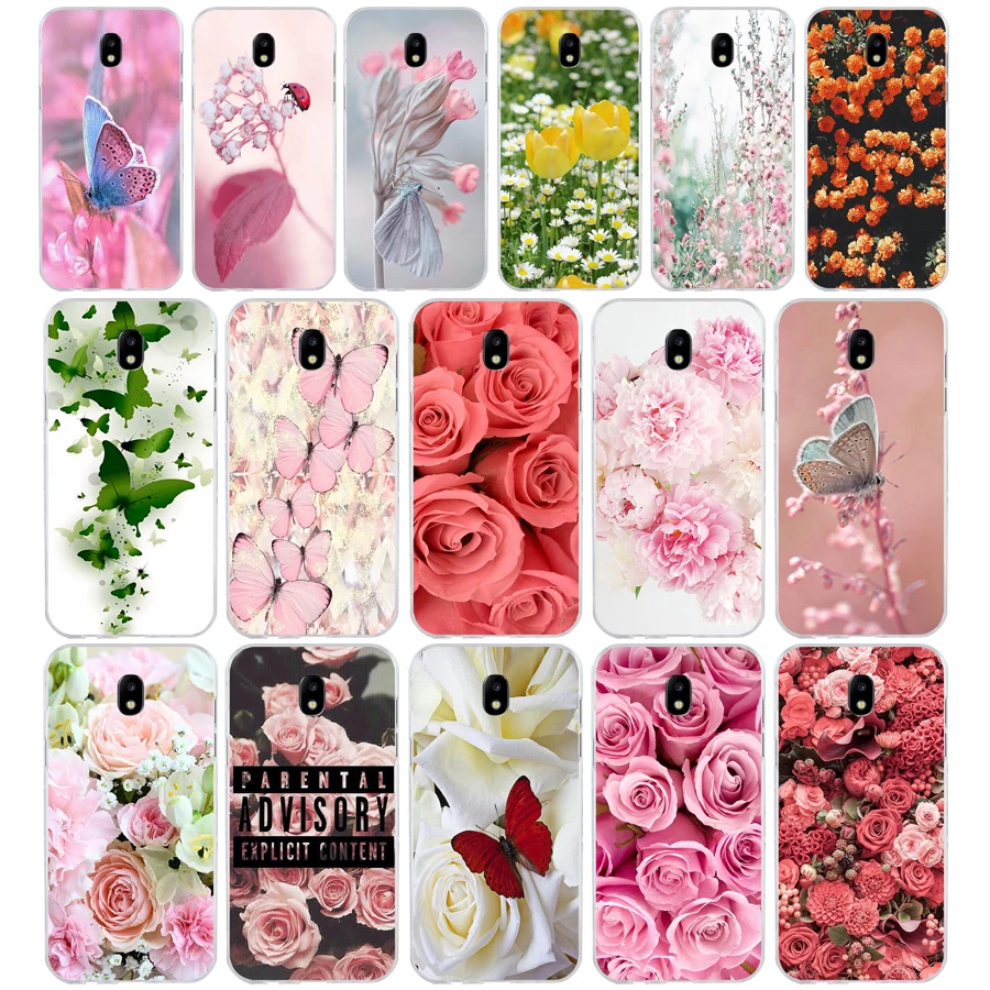 

111SDbutterfly on white roses flower Soft Silicone Tpu Cover phone Case for Samsung j3 j5 j7 2015 2016 17 j2 prime j6 Plus 2018