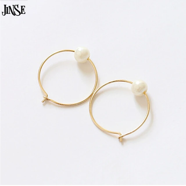 Jinse She006 Simple Gold Earring Designs For Women Original Jinse She006 Simple Gold Earring Designs For Women Original Ultrafine Metal Exquisite Small Imitation Pearl