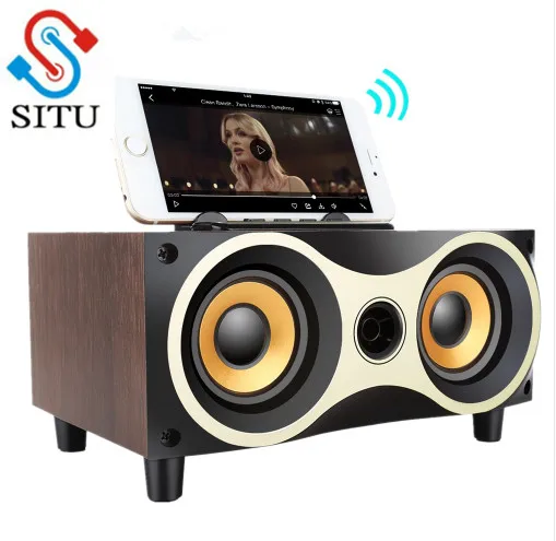 

SITU Portable Wooden Wireless Speaker Subwoofer Stero Bluetooth Speakers Radio FM Desktop caixa de som for iPhone Android
