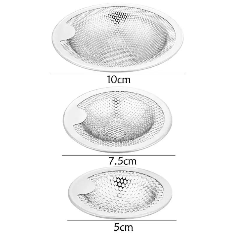 Сетчатый фильтр для раковины из нержавеющей стали, металлический фильтр для слива душа, сливной фильтр для ванной, кухонной раковины, сливной фильтр 5 7,5 10 11 см