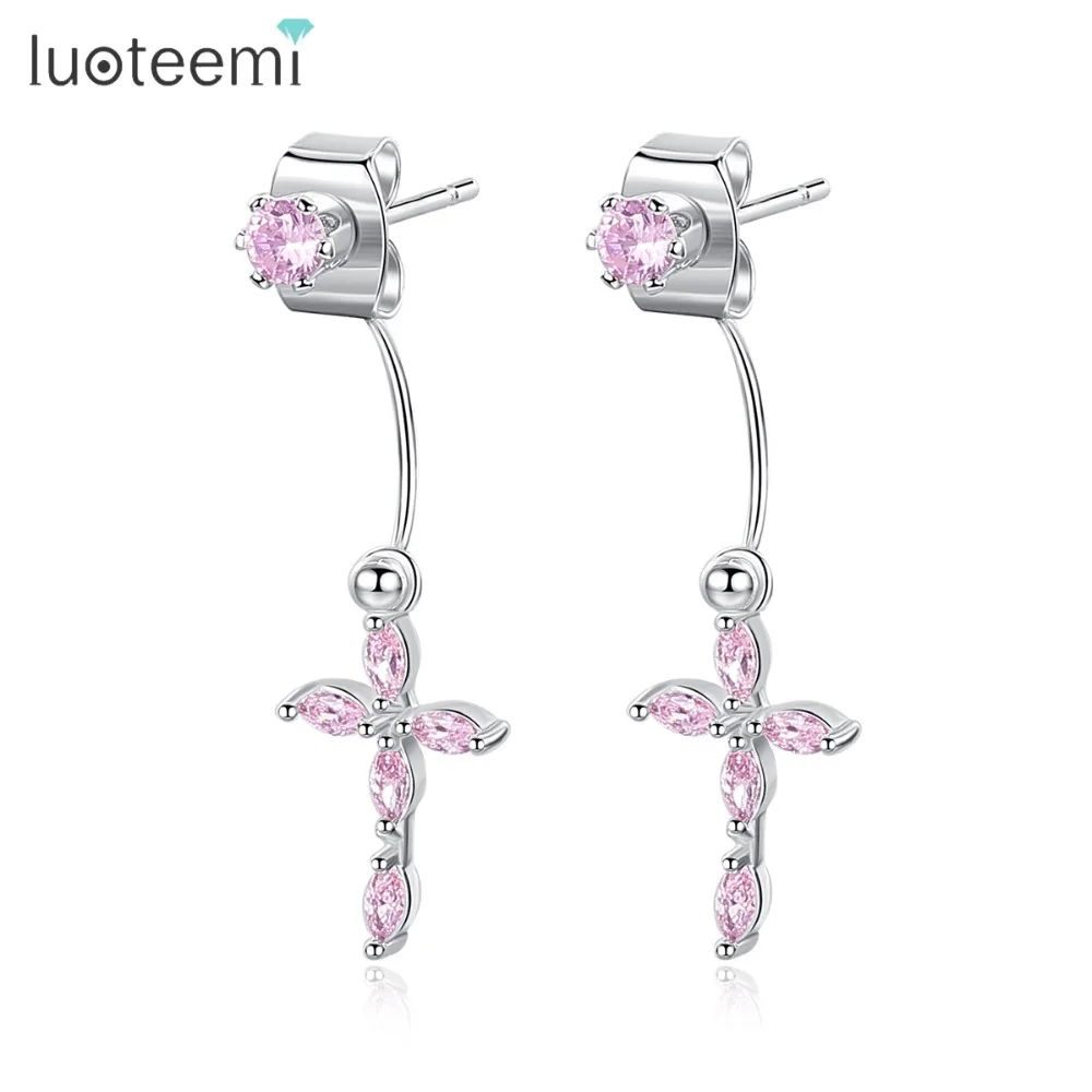 Новые изящные длинные висячие серьги LUOTEEMI для женщин и девушек модные украшенные