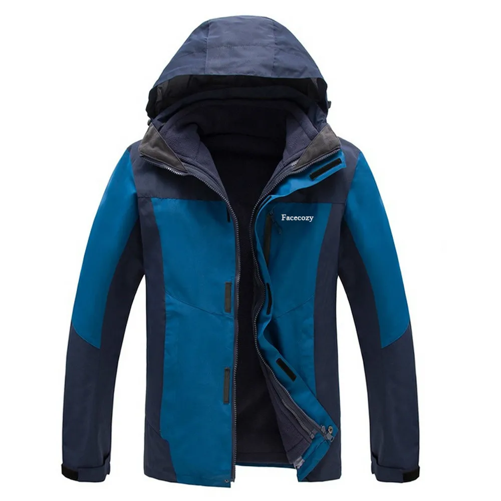 

Men Winter Outdoor Thick Fishing Softshell Jackets Breathable 2 Pieces Windproof Camping Coat