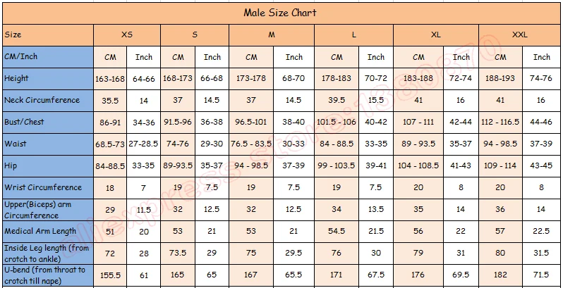 male size