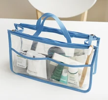 New Transparent Multi-functional Women Makeup Organizer Cosmetics Bag Toiletry Kits Bag Case Handbag Travel Bag Bolsas