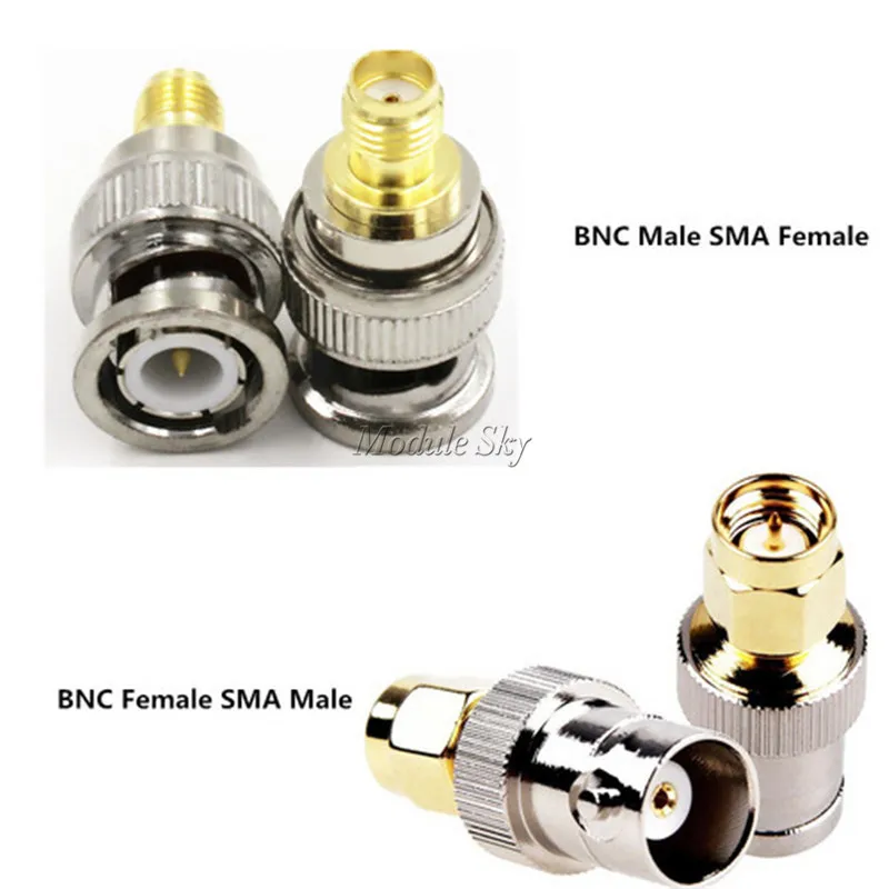 

2Pcs/set Adapter BNC Female/Male Buchse Jack To SMA Male/Female Plug Stecker RF Connector