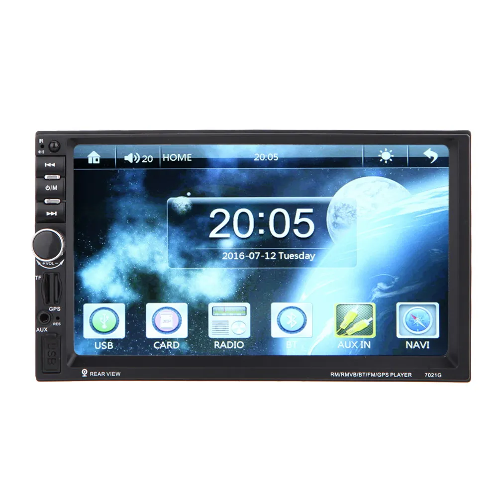 2016 New 2 Din 7 HD Touch Screen car dvd player gps navigation USB Bluetooth FM in dash MP5 Player TF support rear view camera