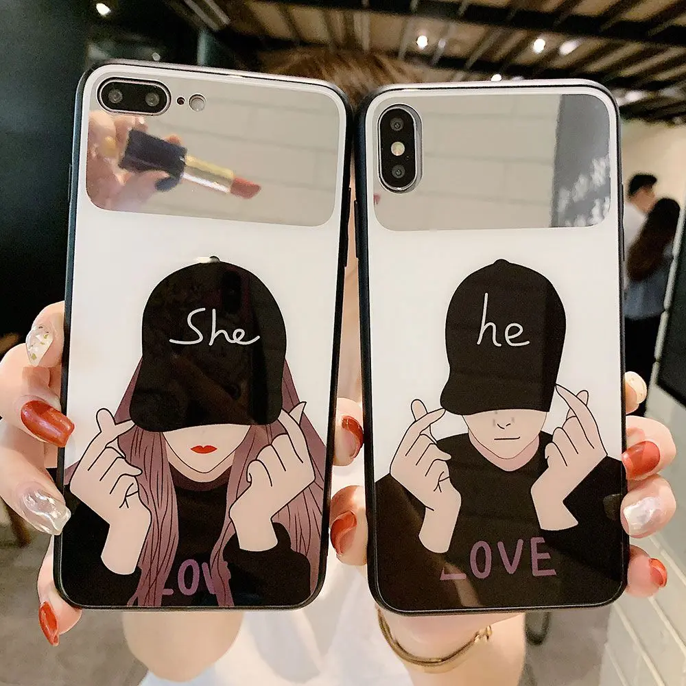 

Makeup Mirror Hard Case For iPhone 7 XS X XR Xs Max 8 Plus Cases PC Shell Cover For iPhone 6S Plus 6 Plus Case Phone Accessories