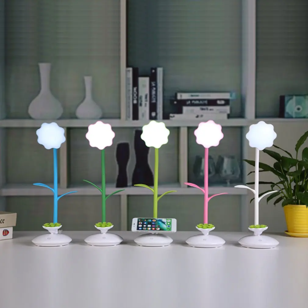 

LED Charging Desk Lamp Mobile Phone Bracket Learning Small Table Lamp Retractable Folding Sun Flower LED Charging Station