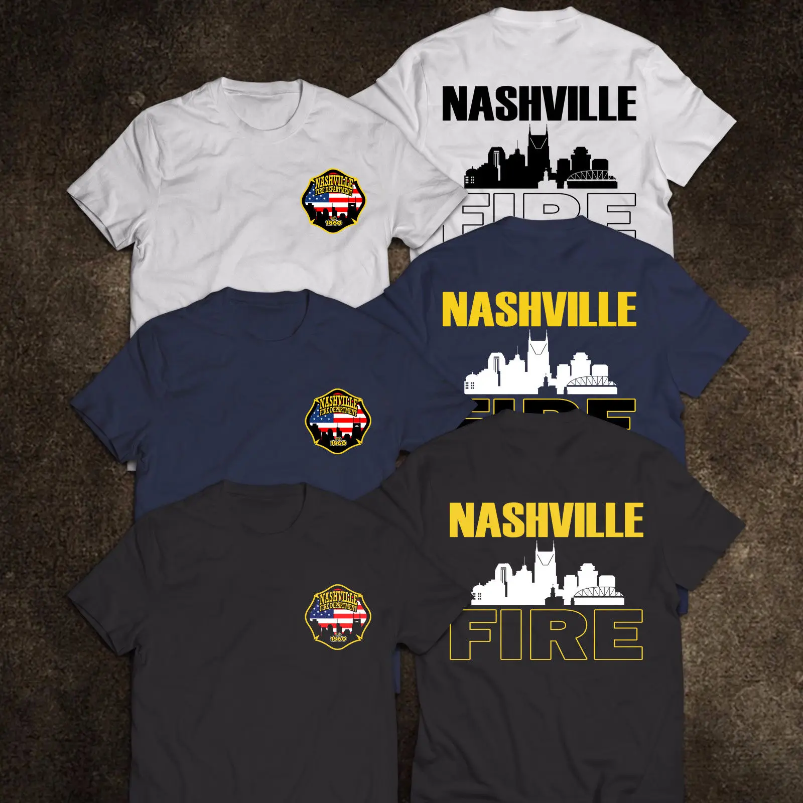 

NASHVILLE Department T-Shirt Tennessee Firefighter Tee S-3XL