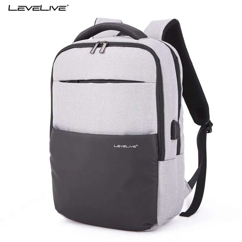 

2018 New LeveLive Brand Men Women Waterproof 15.6inch Laptop Backpack USB Charge Bagpack Travel Bag Mochila Male Female Rucksack