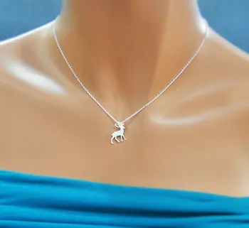 Newest Cute Animal Rudolph Pendant choker Necklace Gold/Silver plated fashion beautiful christmas birthday gifts for lady