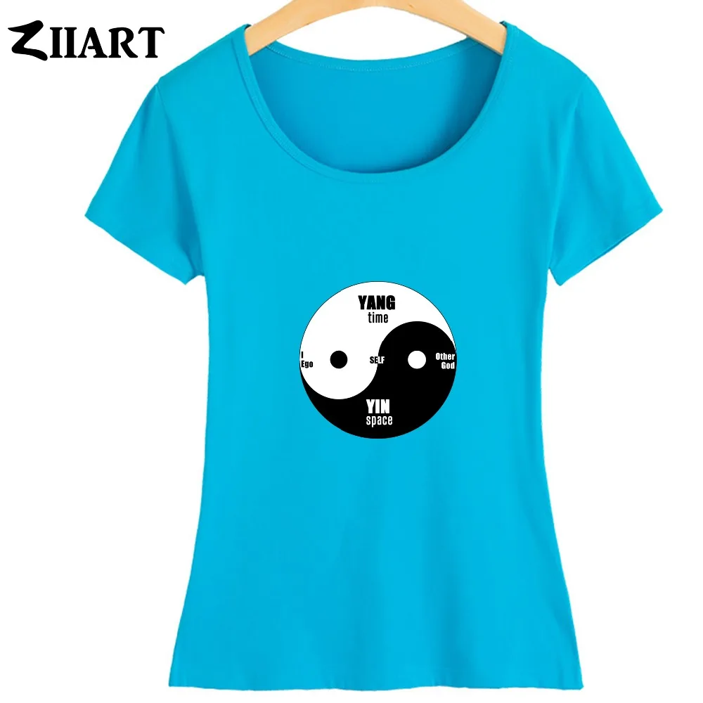Yin Yang Tai Chi Space Time Ба gua I Ego Self другое God Woman Girl хлопковая Летняя Повседневная футболка