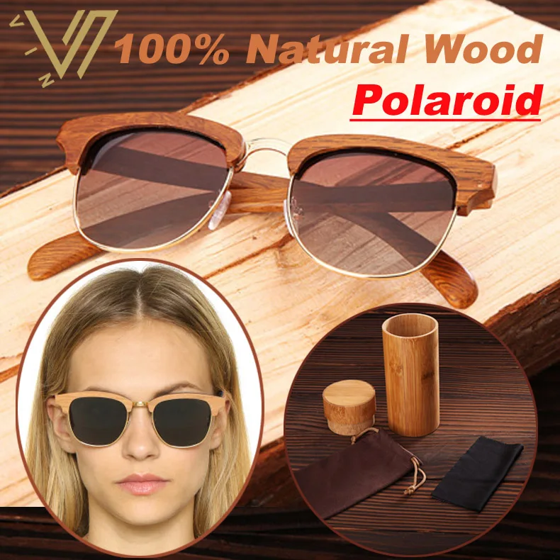 100 Real Natural Handmade Wood Wooden Sunglasses Men Women Polarized