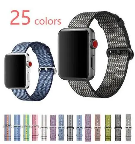 Лямка из нейлоновой ткани для apple watch 38 мм 42 40 44 наручные голубым опалом