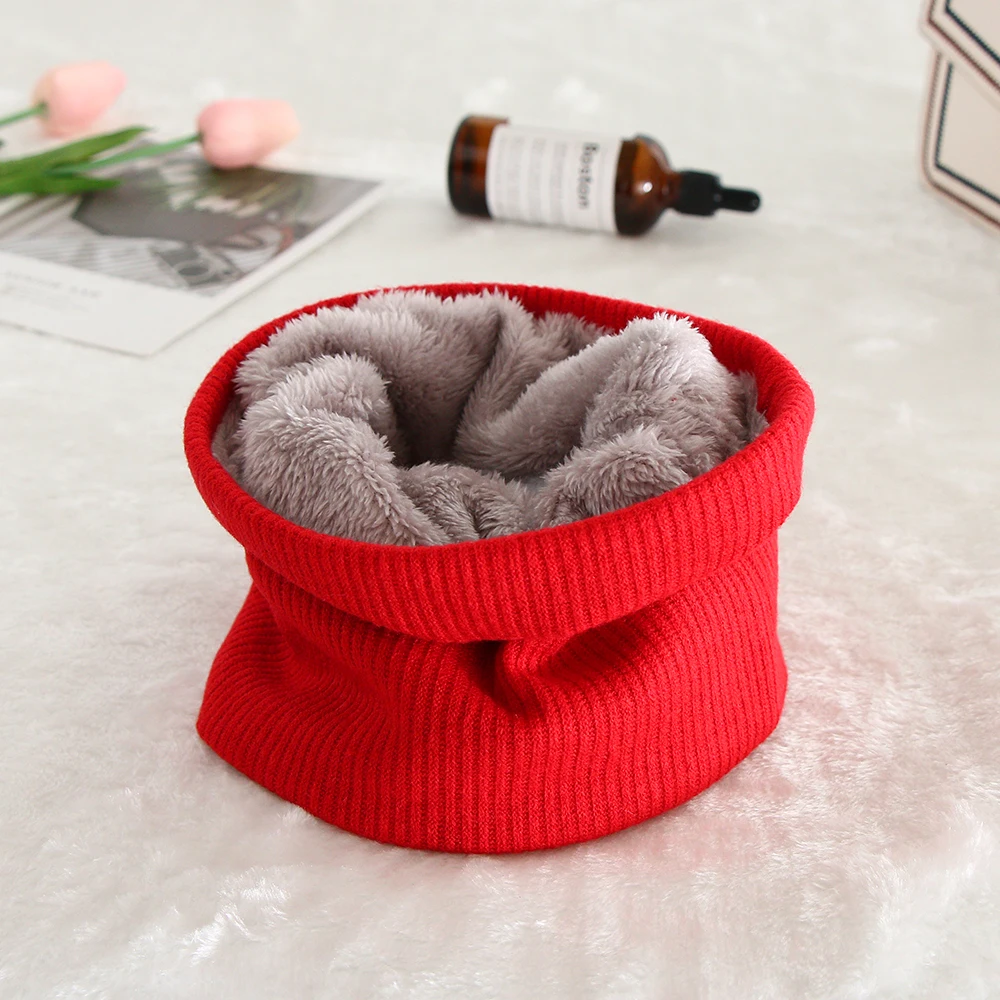 

Fashion Unisex Soft Velvet Scarves Women Men Winter Warm Thick Cable Knitted Neck Snood Scarf Thermal Cowl Collar Circle Shawl