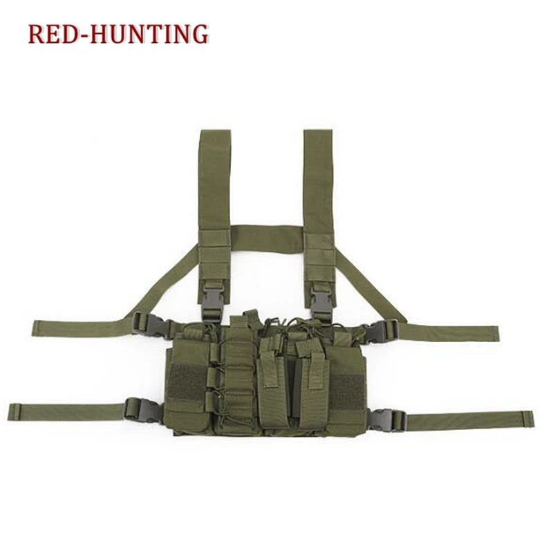 Outdoor Hunting Vest Tactical MOLLE Triple Open Top Mag Pouch FAST AK