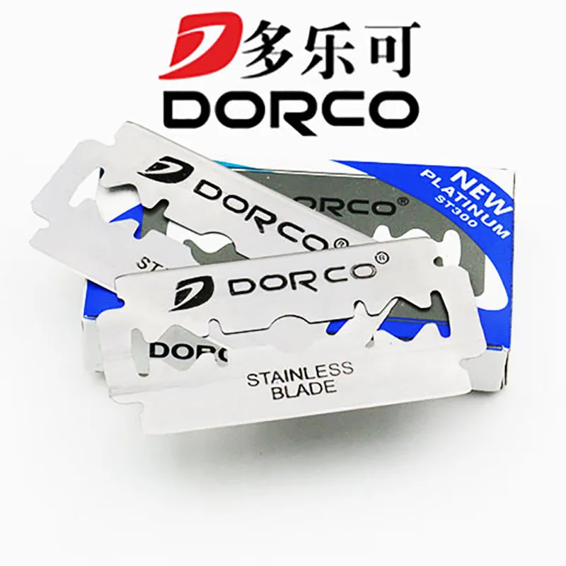 Dorco 10 шт. бритвенные лезвия брендовые из нержавеющей стали безопасные бритвенные лезвия для бритья лезвия для бритвы для мужчин Lames De Rasoir парикмахерские лезвия