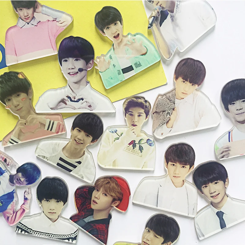 Милые забавные мультяшные Броши TFBoys Karry Roy Jackson акриловые броши значок брошь для
