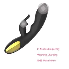 Magnetic Rechargeable Vibrating 14 Speeds Powerful Vibration Massager Waterproof big dildo Rabbit Vibrator Sex Toys for Women