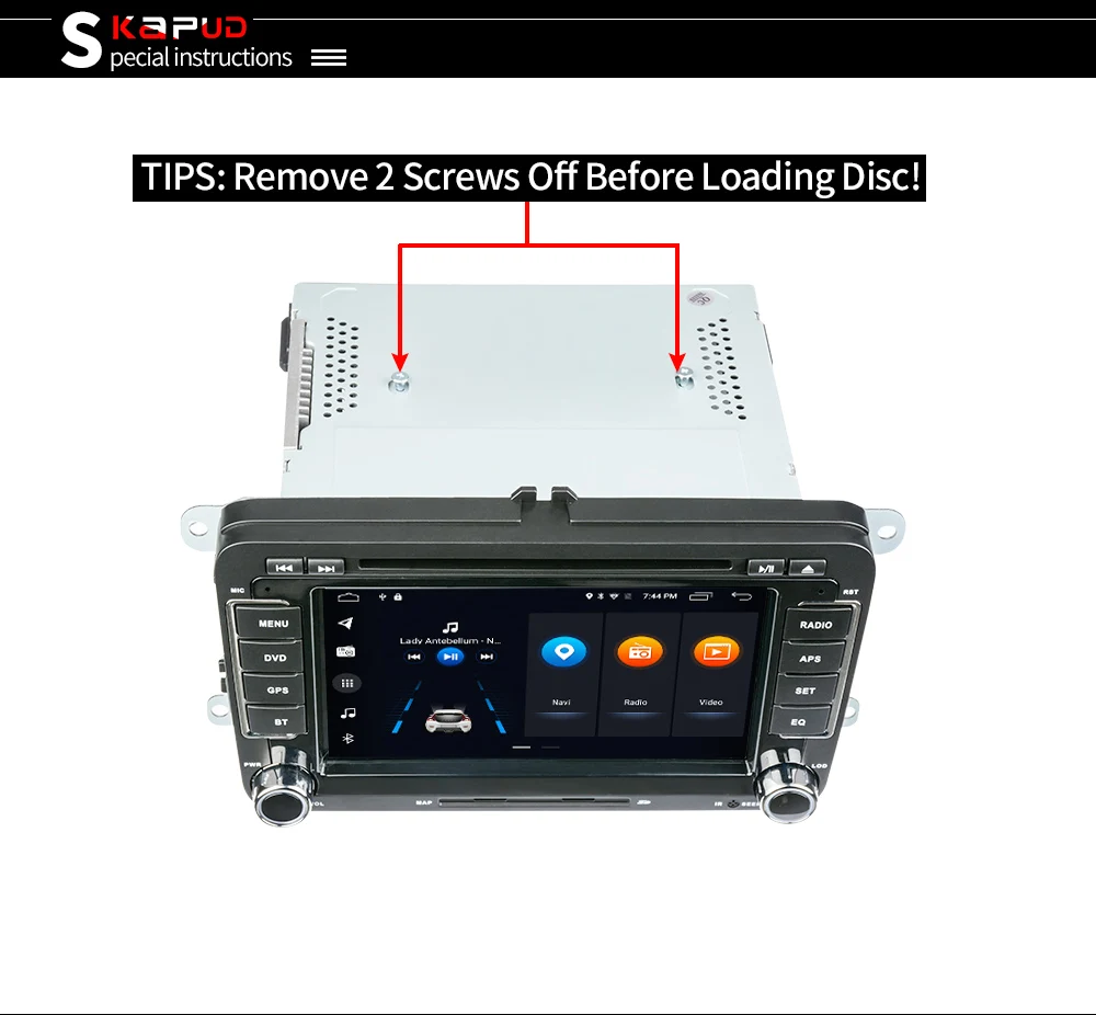 Top Kapud 2Din Car Radio Audio DVD Multimedia Player For Golf 5/Passat B6/Touran/Polo/Tiguan/Seat/Skoda Quad Core android 9.0 GPS 20