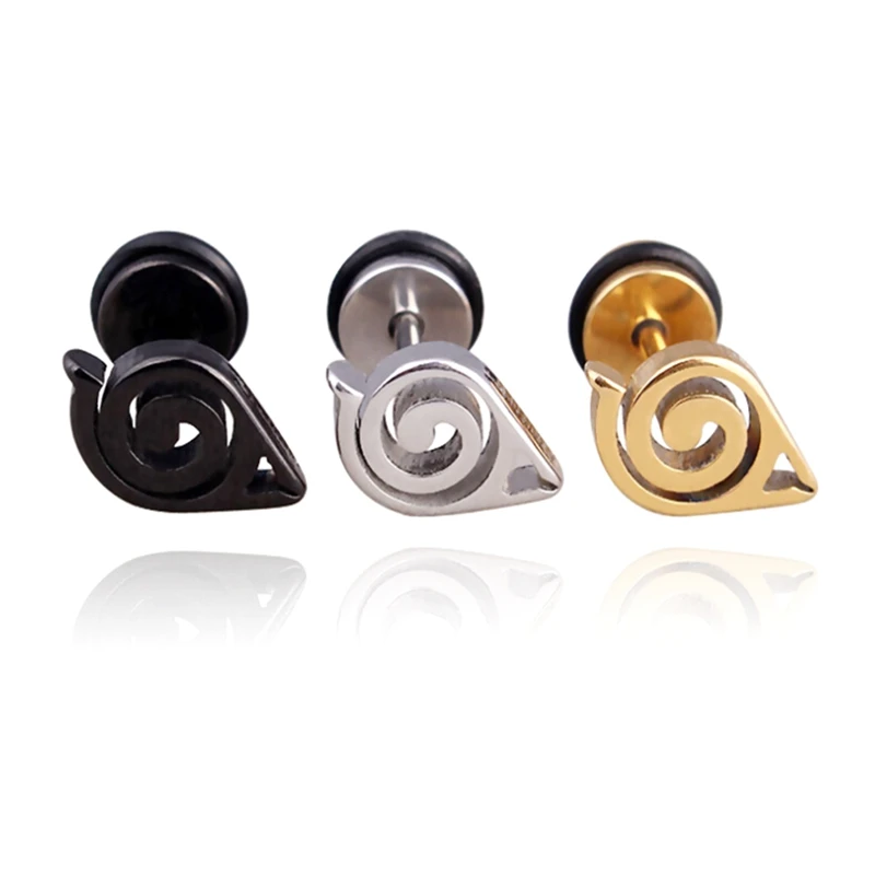 

1pc Fashion Earrings Symbol Japanese Anime men stud Earring Titanium Steel rock man jewelry cool earrings
