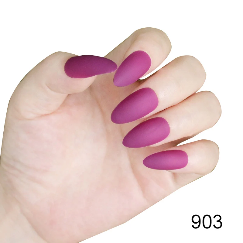 24 шт женские накладные ногти DIY матовые капли в форме накладные ногти MV99 - Цвет: 37