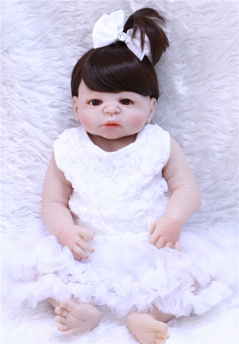 

55cm New Full Body Silicone Reborn Baby Doll Toys bebe girl reborn bonecas lifelike soft children doll gift Brinquedos