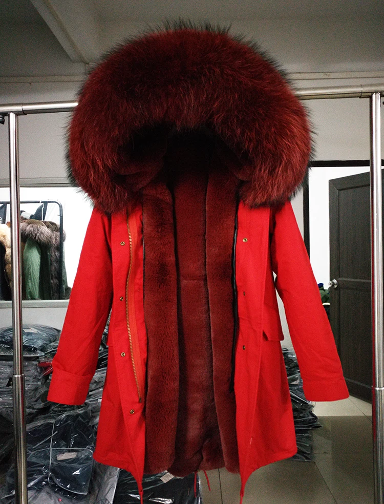 Зимняя куртка женская новая длинная парка Настоящее пальто с мехом большой енотовый меховой воротник из лисьего меха; парки с капюшоном; плотная верхняя одежда уличный стиль