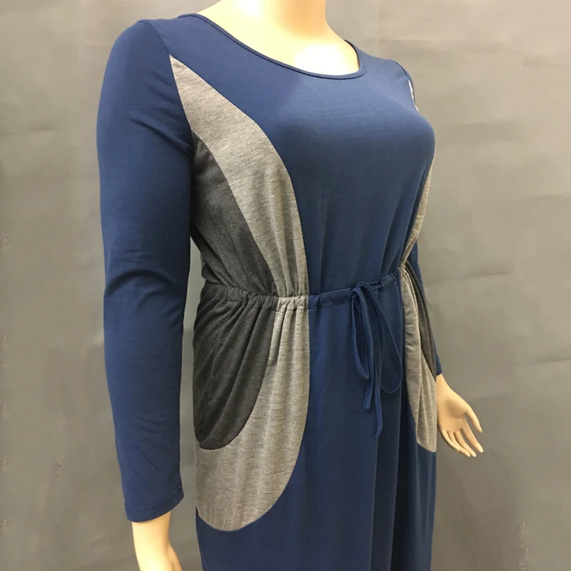 2018 осеннее Макси платье свободное 5xl 6xl длинное женская одежда больших размеров