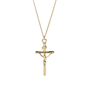 

Leven Fancy 925 Sterling Silver Jewelry 18K Gold Female Christian Jesus Pendant Cross Necklace for Women Men Christmas Gift