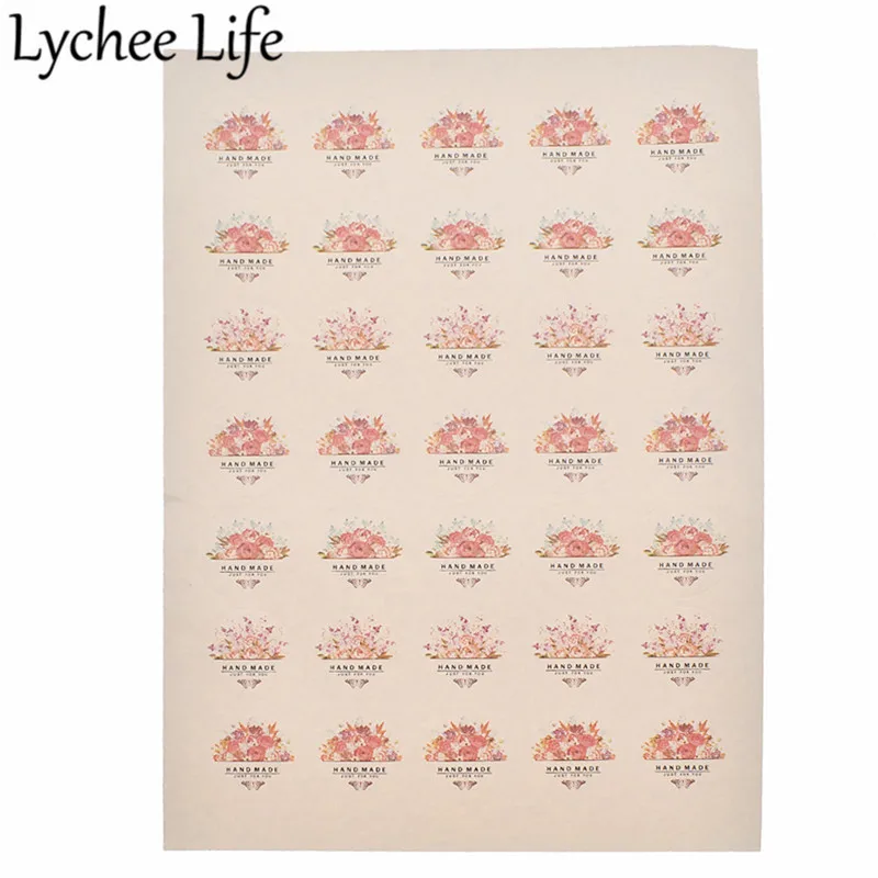 Lychee Colorful Floral Printed Sticker Letter Butterfly Printing Stickers DIY Handmade Scrapbook Stamp Supplies Accessories