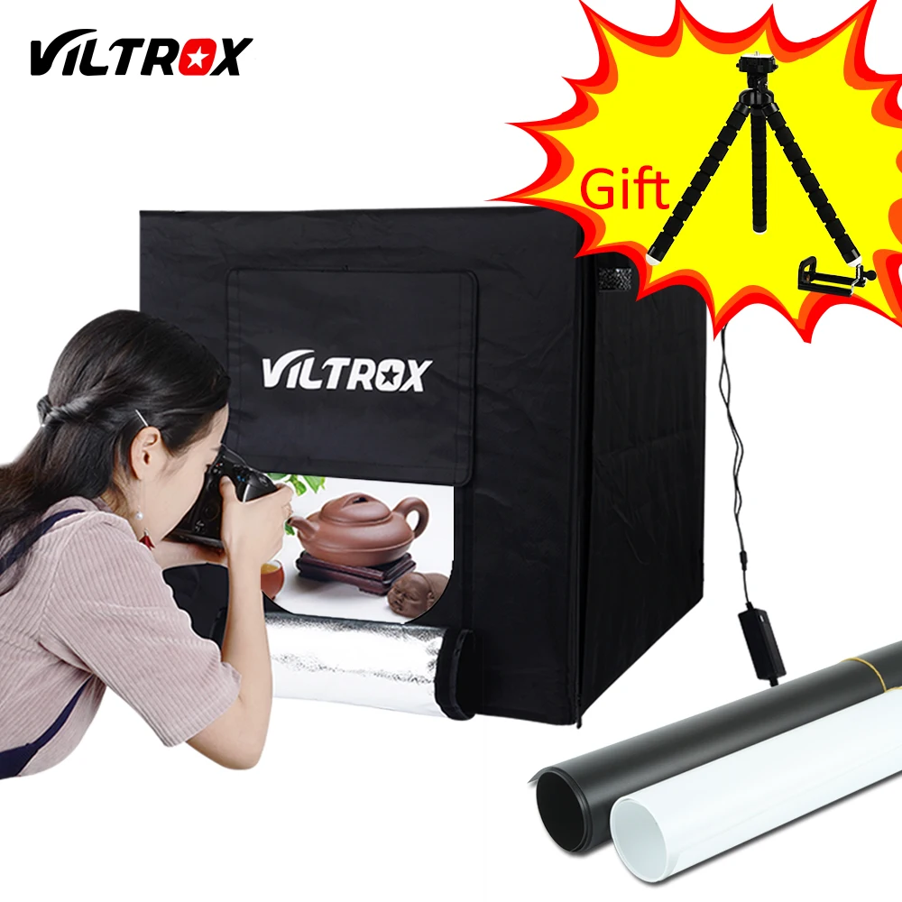 Image Viltrox 60*60cm LED Photo Studio Shooting Light Tent Soft Box   Portable Bag  AC Adapter for Jewelry Toys Still life Shooting