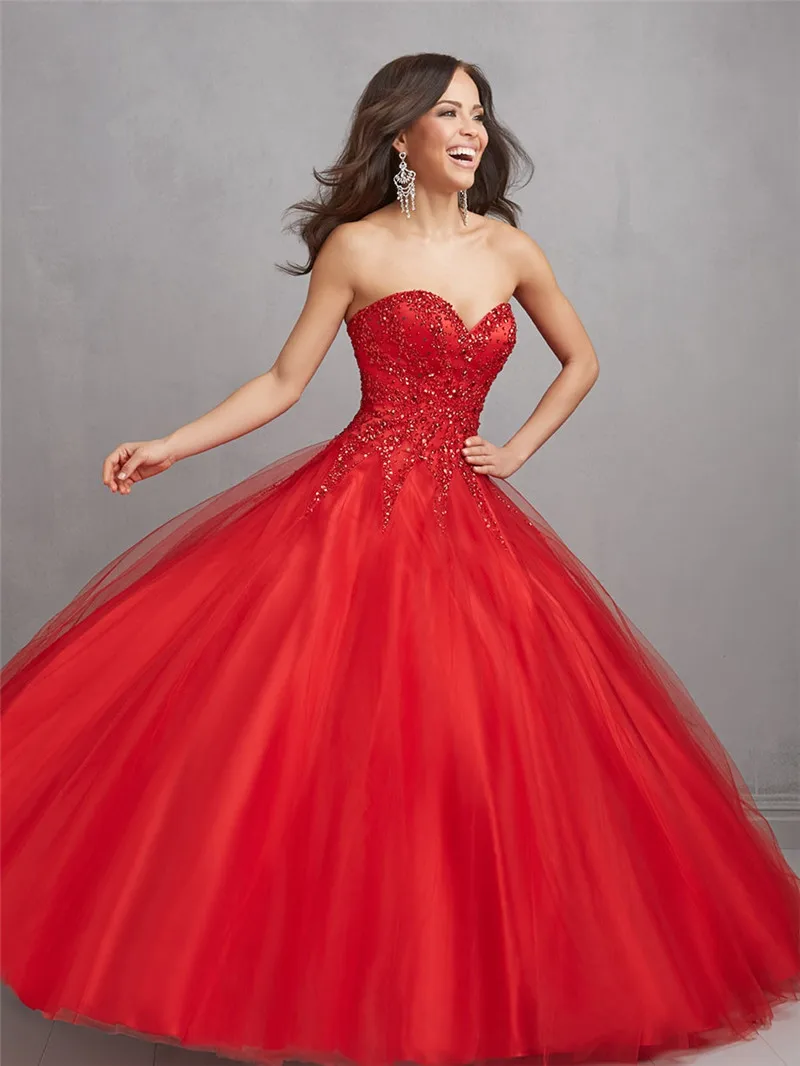 Red Quinceanera Desses Vestidos De 15 Anos Prom Dress 2016 ...