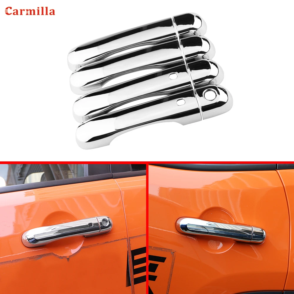 

ABS Door Handle Cover Set Fit For Jeep Renegade 2015 - 2019 Outer Door Handles Protection Trim Sticker Accessories Carmilla