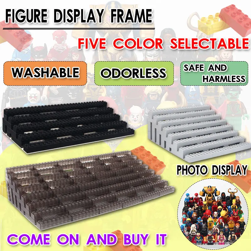 

Accessories Display Frame Case with Three Size Around 100Pcs Exhibition Show Bricks Building Blocks Toys for Children