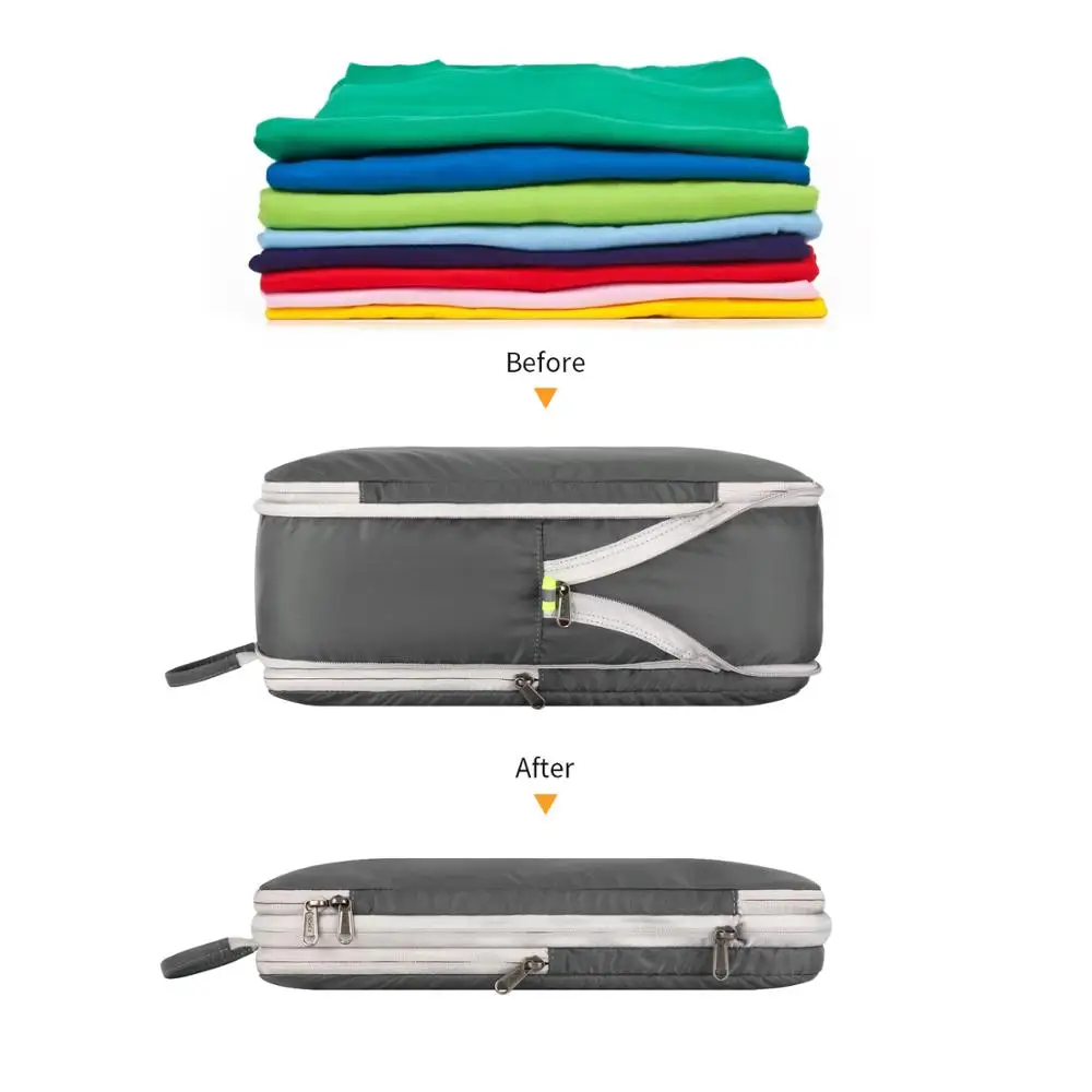 Gonex 3 упаковки мягкие двухсторонние компрессионные упаковочные кубики набор с 4 многоразовыми сумками, чемодан органайзер для багажа дорожная сумка для хранения