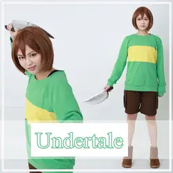 Аниме! Горячая игра Undertale Chara шить цвет пуловер Топы корректирующие косплэй костюм модная женская Повседневная Толстовка Бесплатная