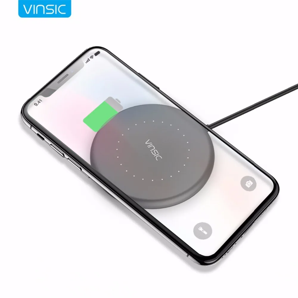 Vinsic Qi Беспроводное зарядное устройство для iPhone X 8 Plus Samsung Galaxy S6 S7 Edge Google Nexus Lumia 920|pad