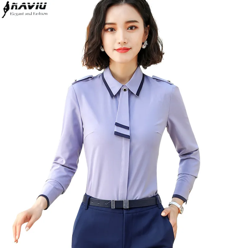 Naviu fashin blusas mujer de moda Блуза женская шифоновая блузка с длинным рукавом для офиса женские топы