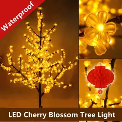 1.5 м LED кристалл вишни дерево свет Рождество Новый год Свадьба Luminaria декоративные ветви дерева Лампы для мотоциклов Освещение в помещении