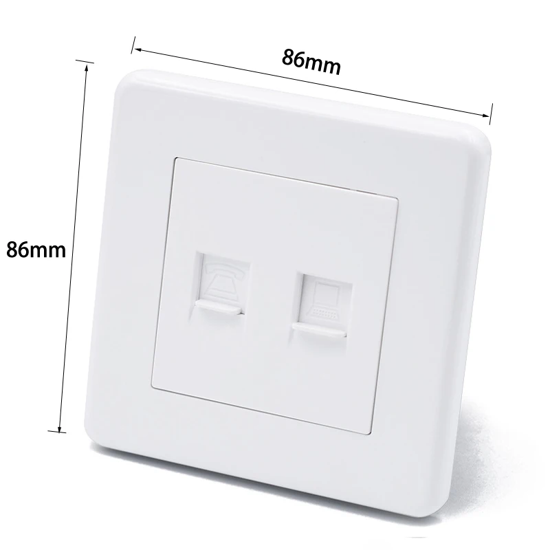 86 мм Настенная крышка с разъемом для телефона Cat5e сеть LAN RJ11|Удлинители