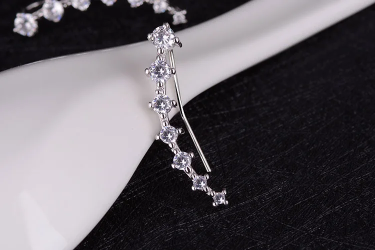 Высококачественный модный Блестящий Кристалл 925 пробы серебряные женские серьги-гвоздики ювелирные изделия Рождественский подарок горячая распродажа