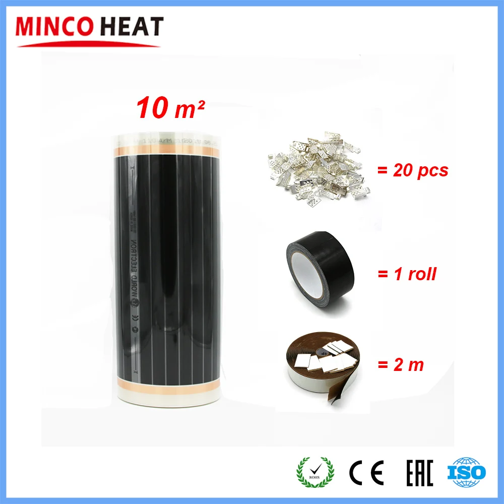 

220V 10m2 Infrared Heating Film Good to Healthy Under Floor Laminate Flooring Warming House Carbon Heating Foil