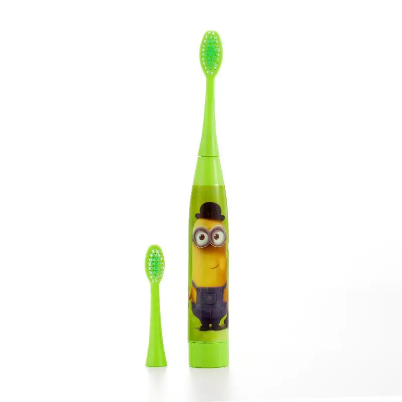 Детские электрические зубные щетки Мягкие Водонепроницаемые милые Мультяшные электрические зубные щетки - Цвет: Green