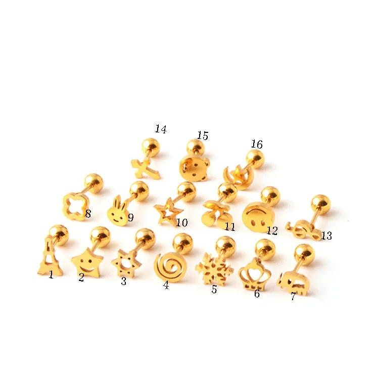 

Medical Steel Gold miniature cute ear nail simple cute cartilage nail