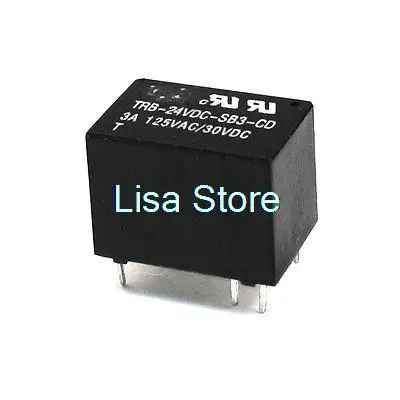 

Черный корпус 24V DC SPDT PCB Board Electronic Power Relay 6 Pins
