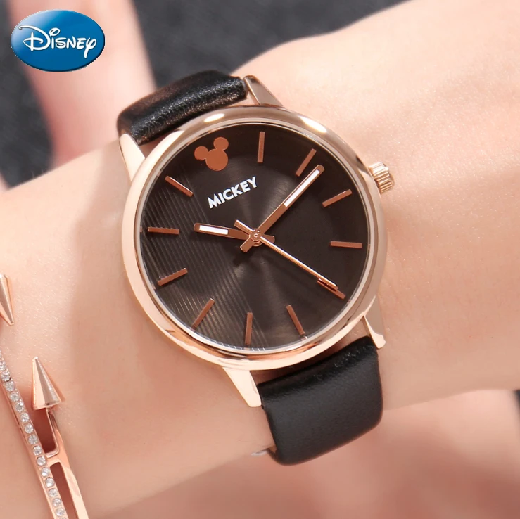 Disney Original Damen Uhren Frauen 18 Mickey Maus Frauen Uhr Innen Lederarmband Einfache Weisequarzuhr Watch F Watch Fashionwatch Fashion Women Aliexpress