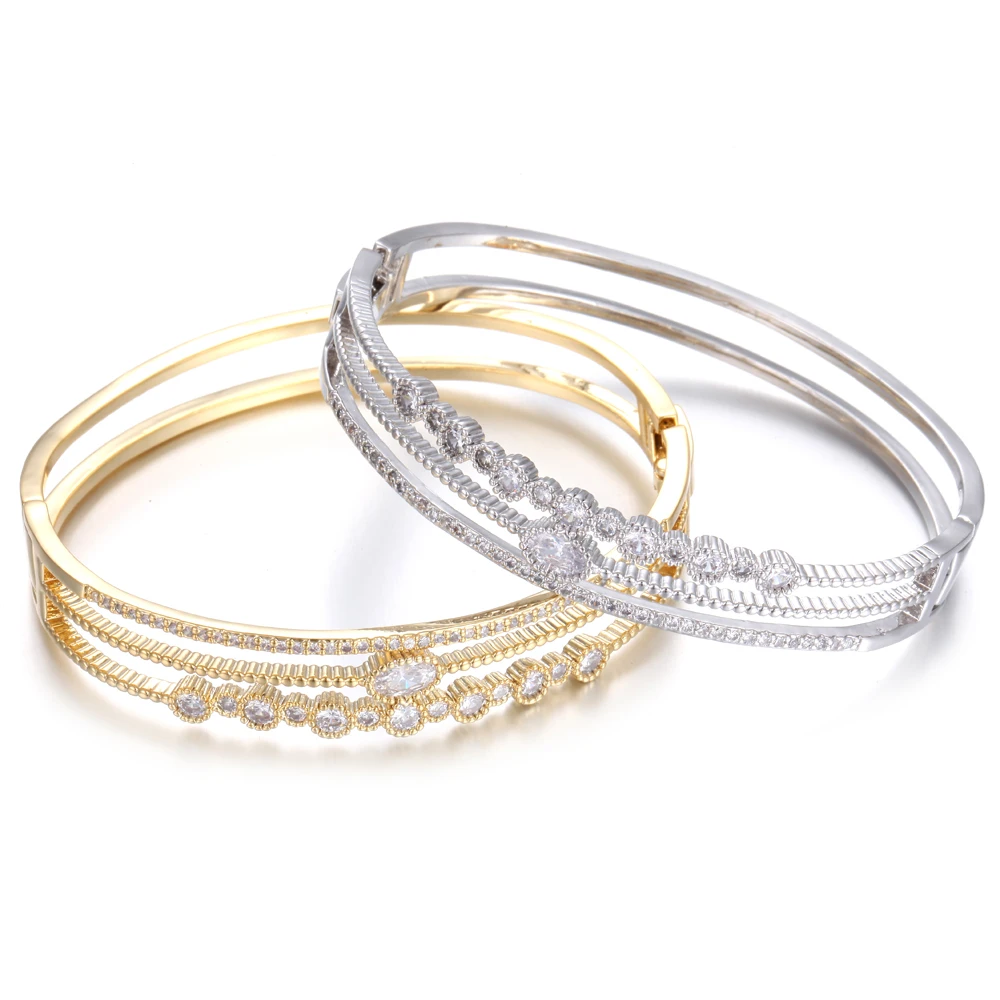 

US and Europe style Zirconia bangles For women adorn bangle womens Wedding Noble elegant style Bride Bracelets jewelry