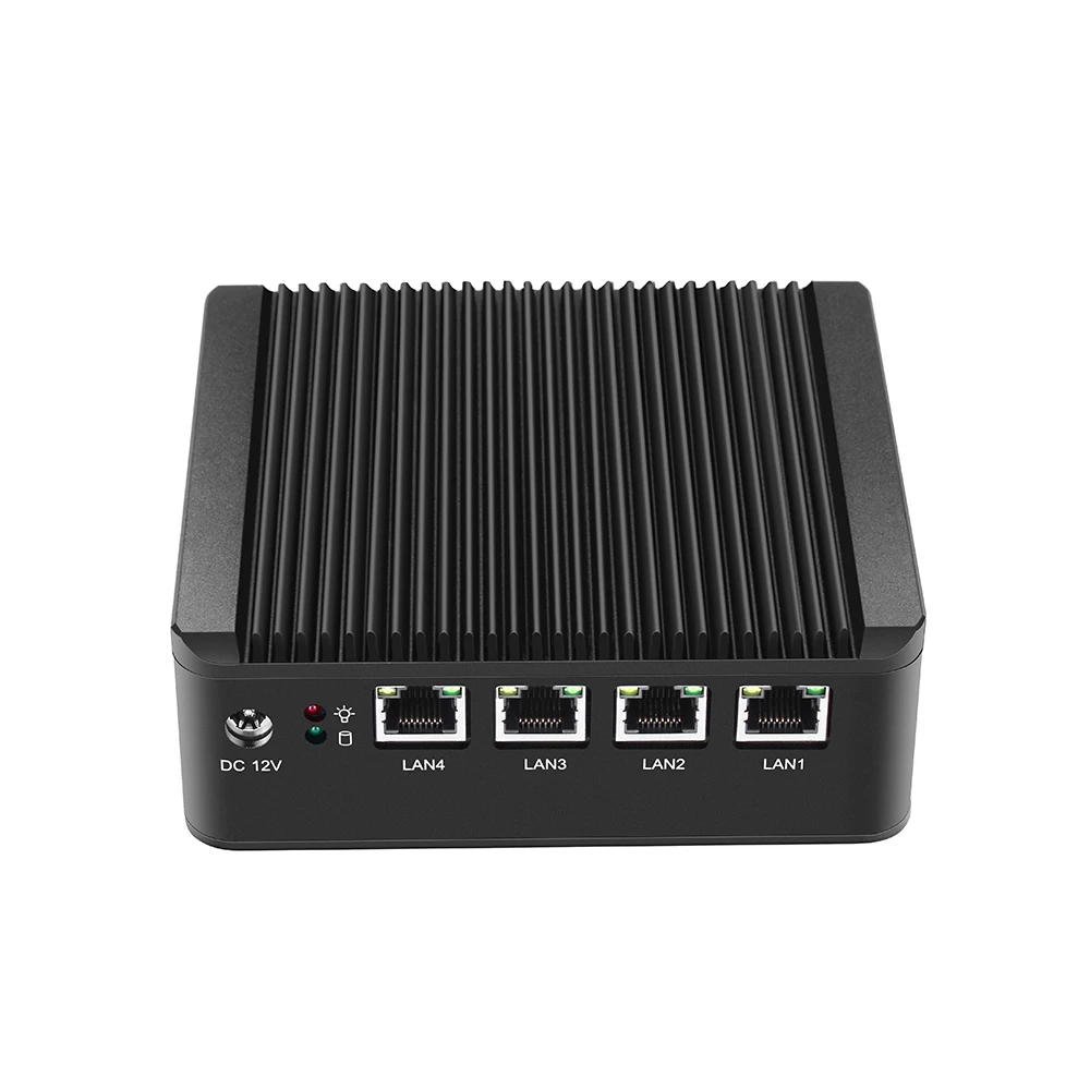 Goedkoop Mini PC 4 LAN Firewall Router Intel Celeron J1900 Quad core 2.0 ghz Barebone Industri euml;le Mini Computer pfsense Gateway apparaat